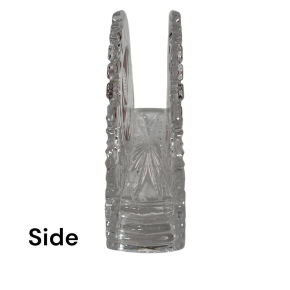 VTG Hofbauer Byrdes Amaris German Lead Crystal Napkin Holder Cranberry Red Birds - Picture 2 of 9